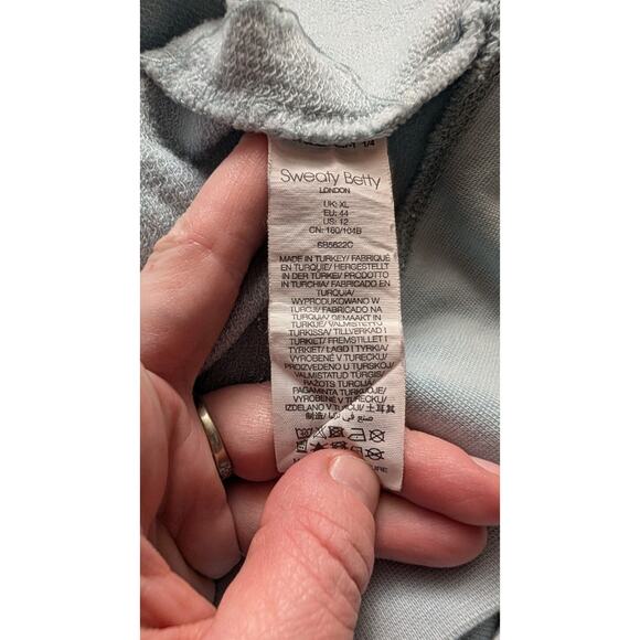 Sweaty Betty Womens After Class Cropped Sweatshirt Sz XL 12 Blue Athleisure - Picture 7 of 7